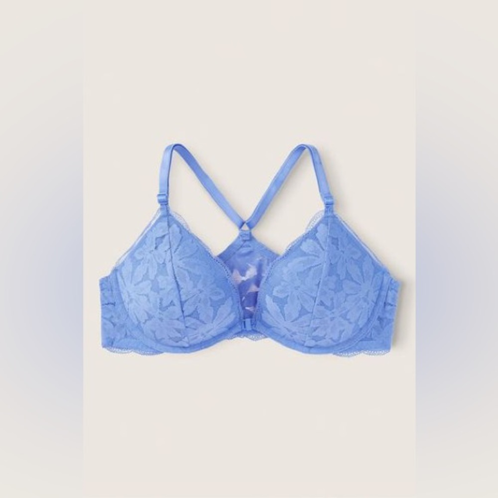 PINK Lace Push-Up Front Close Bralette